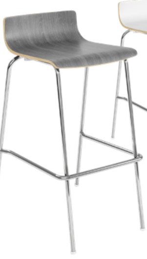 Wood Shell Bar Height Chair